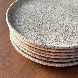 SYRACUSE CHINA - USA Speckled Gray Stoneware Dinner Plates (set of 6)